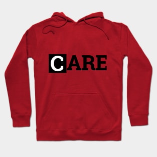 CARE Black and White on Blue Scrubs Hoodie